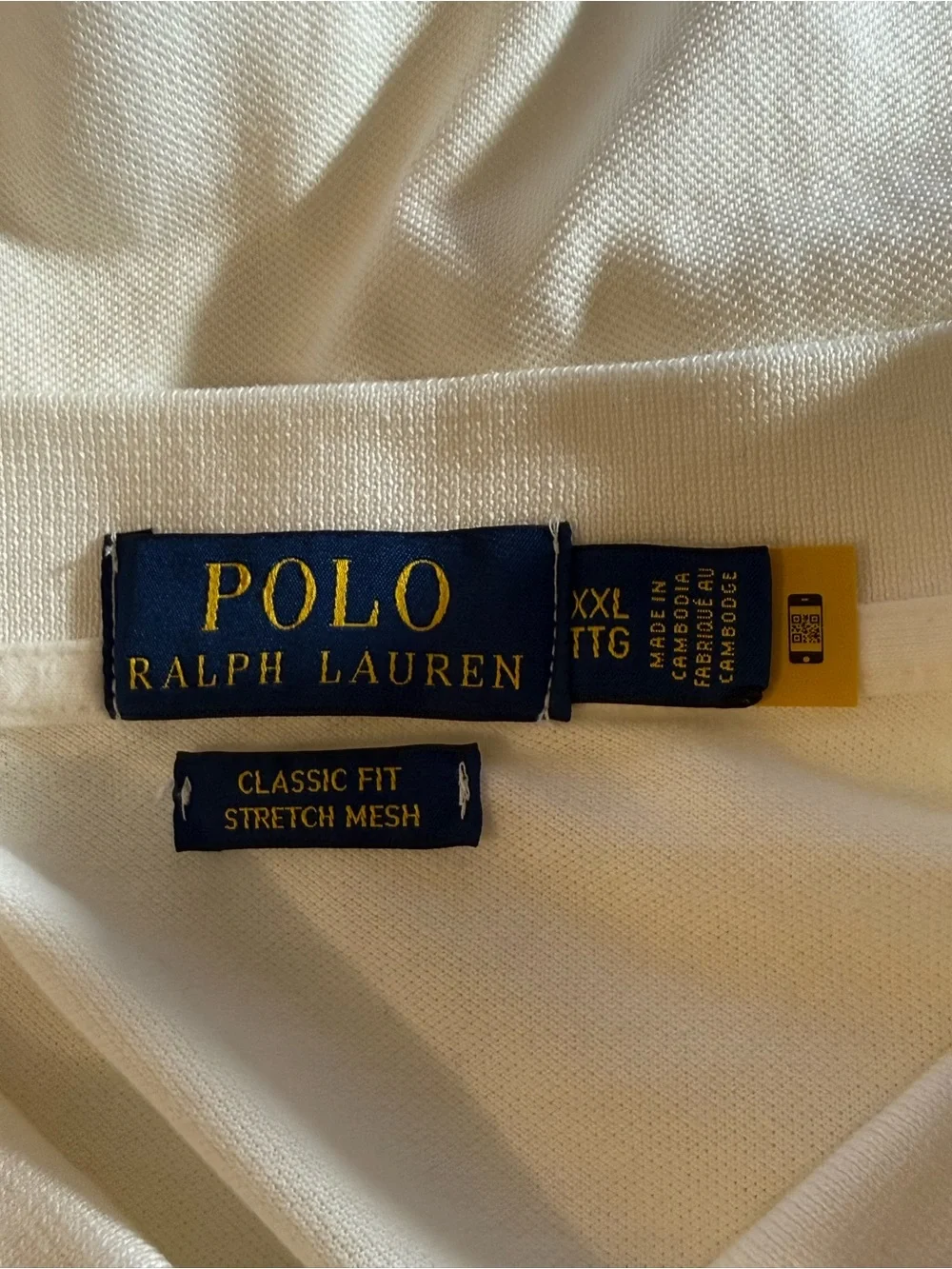 Men's White Ralph Lauren Zip Polo Shirt